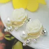 Stud Korean Fashion Jewelry Exaggerated Earrings Style Korean Women Ol Pink Rose Imitation Pearl Crystal Earrings Wholesale 230808