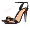 Tacones altos con base roja para mujer, zapatos de diseñador, sandalias de tacón de aguja, punta puntiaguda, plataforma de 8 cm y 10 cm