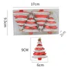 Christmas Hanging Ornaments 6 Colors Painted 3D Tree with Hanging Rope Hanging Gift Xmas Decor L230620