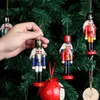 /Set Desktop Ornament Wood Nutcracker Doll Soldier Miniature Figurer Vintage Handcraft Puppet nyår Julartikel L230620