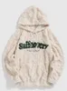 Men s broek hooded hoodie voor mannen brief borduurwerk pluizige flanel sweatshirts unisex fuzzy streetwear pullover winter dikke jumper 230808