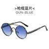 Sunglasses Vintage Glasses 2023 Fashion Women's Round Frame Metal Temple Double Bridge Steampunk Car Driving