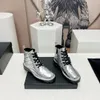 Designer C Highest Quality Round Toe Thick Heel Mid Heel 2023 New High Sleeve Boots Genuine Leather Elevated Fashion Versatile Boots