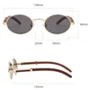 Lunettes de soleil Vintage Imitation Bois Europe et Amérique Petit cadre rond Marque Design Lunettes à la mode pour hommes