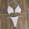 Kvinnors badkläder sexig thong bikini set kvinnor badkläder bandage push up vadderad baddräkt sommarstrand kvinnor baddräkt brasiliansk monokini het