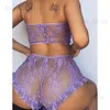 Porn Sexy Femmes Lace Tulle Lingerie Set Ruffle Sleepwear Babydoll Ladies Erotic Bandeau Underwear Nightwear Exotic sets Bras T230808