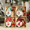 Wooden Christmas Tree Hanging Merry Christmas Decoration for Home Cristmas 2023 Xmas Ornaments Navidad Gifts Happy New Year L230620