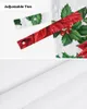 Curtain Christmas Cardinal Poinsettia Birdhouse Window Living Room Kitchen Cabinet Tie-up Valance Rod Pocket