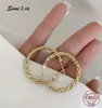 Hoop Huggie Somilia Fashion Women Earrings Gypsophila 18K Yellow Gold 30mm Earring Collection S925 Sterling Silver Jewelry 230807