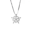 Catene FoYuan Colore argento Gioielli coreani giapponesi Collana amazzone Set di fiocchi di neve Catena Moda donna