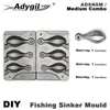 Détecteur de poisson Adygil bricolage pêche vivaneau plomb moule ADSNSM moyen Combo 112g 140g 168g 3 cavités 230807