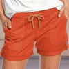 Shorts femininos de verão, calças retas, lisas, rendas, recortadas para mulheres