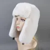Шапка из шапочки черепа зимняя русская женщина Fashion Fashion Rex кроличьи шляпы