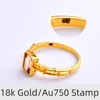 Bröllopsringar 18K Gold Ring Yellow AU750 Simple Generous Sweet for Party Fine Women S Jewelry Gift Crystal Demouldj372 230808