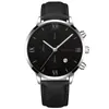 Horloges Modemerk Kalender heren quartzhorloge Business Casual Genève Handklok Ultradunne lederen band Herenpolshorloge