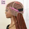 Perucas Rendas Trançadas para Mulheres Negras Sintético Transparente Completo Sem Nó Cornrow Box Trançado 36 Polegadas Front Crochet Wig 230807