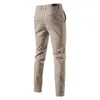 Pantalones de hombre AIOPESON Pantalones casuales de algodón para hombre Color sólido Slim Fit Primavera Otoño Alta calidad Classic Business 230808