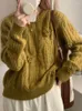 Maglioni da donna Maglione Donna 2023 Autunno Inverno Coreano Vintage 3D Pullover lavorato a maglia Elegante girocollo ricamato