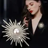 Brooches Fashion Rhinestone Imitation Pearl Brooch For Women Vintage Crystals High Quality Broochs Pins Jewelry Clothing Accessories