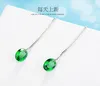 Boucles d'oreilles pendantes à la mode véritable 925 en argent Sterling émeraude boucle d'oreille pour les femmes Aros Mujer Oreja vert topaze grenat