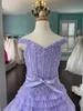 Dresses Lilac Girl Preteens Pageant Dress 2024 Shimmer Tulle OffShoulder Little Kid Birthday Formal Party Gown Infant Toddler Teens Tiny