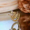 Fedi nuziali Attagems D Color Pera Cut Trendy Ring per le donne Soild 925 Sterling Silver Pure 14K Gold Snake Travel Gift 230808