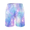 Men's Shorts Pink Blue Galaxy Board Summer Colorful Outer Space Sportswear Beach Short Pants Fast Dry Casual Graphic Swim Trunks