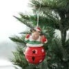 Christmas Iron Jingle Xmas Tree Bells Pendants Snowman Hanging Ornament Navidad Adornos De Navidad New Year Wall Home Decoration L230620