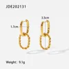 Stud Uworld doble en forma de U removible Twist Ring colgante pendientes de acero inoxidable chapado en oro impermeable Huggie para mujeres 230807