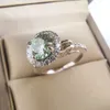 Trouwringen Luomansi S925 Vintage Zilveren Ring 1 Karaat Groen Geel Roze Blauw Sieraden Pass Diamond Test Party Memorial Gift 230808