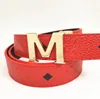 Luxury Designer Belt Buckle Fashion äkta läderkvinnor m bälten för män bokstäver dubbelt stort guld klassisk m 105cm-125 cm