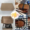 お弁当箱木製のランチボックスキットキット日本スタイルの子供用寿司コンテナ用ベントボックス1レイヤー食器学生木製ランチボックス