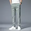 Men S Pants 2023 Summer Casual Men Thin Stretch Slim Fit Elastic Midje Cotton Business Classic Korean Byxor Male Khaki Gray 28 38 230808