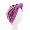 Ny sammet twist knut indiska kvinnor hijab kemo kepsar strech inre hatt cancer håravfall motorhuven turbante femme headwrap scarf mujer