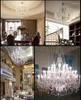 Kronleuchter, moderner Kristall-Kronleuchter, große El-Halle, Lobby, große Glaskerze, Deckenleuchte, Anhänger, Treppe, lange hängende Beleuchtung, Foyer, LED