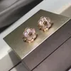 Pendientes de flor de ciruelo de madreperla blanca de Plata de Ley 925, marca de moda femenina, joyería de lujo, regalos de fiesta 230807