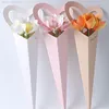 Gift Wrap Flower Bouquet Box 10 Pcs/lot Florist Wrapping Bag Love Hearted Pouch Lover Wedding Mather's Day Floral Package