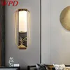 Candeeiro de parede WPD Latão LED Moderno Luxo Arandela Decoração de interiores Casa Quarto Cabeceira Sala Corredor Iluminação