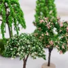 Decorative Flowers 8pcs Realistic Tree Model Microlandscape Layout Artificial Miniature Modeling Prop