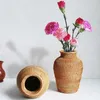 Çiziciler Potlar Bunga Rotan Tangan Pemegang Pot Bunga Penyimpanan Tanaman Rumah