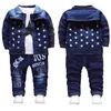 Zestawy odzieży kurtka bawełniana koszulka T -Koszulka 3PCS Suit Suit Spring Autumn Baby Boys Girl