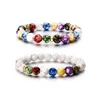 Strand Bracelet en pierre naturelle colorée Aimant Chakra Reiki Bijoux Oeil de tigre Femme Homme