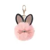 Cute Cat Pompom Keychain Metal Plush Ball Bag Oranments Gift Key Ring Chains Accessories Car Trinket Keyring Waist Buckle