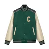 Herrenjacken Designer 2023 Herrenjacke Versity Herrenmäntel Flugjacke Baseballuniform Buchstabe C Stickerei PU-Leder bequem Perlenverschluss Mode Oberbekleidung