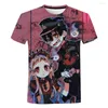 T-shirts pour hommes Toilette liée Hanako Kun T-shirts Anime Manga Impression 3D Streetwear Femmes Hommes Mode Chemise surdimensionnée Harajuku Enfants T-shirts Tops