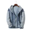 Sweats à capuche féminin Sweats Sweats Qiwn Hooded Denim Veste Femmes Splicced Jean Coat Pocket Loose pardessus Zipper Up Outwear Sweatshirt Female Vêtements Baseball 230808