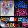 Nail Glitter Paillette Butterfly Sparkly Mirror Slice Art paljetter Holographic Polish Flakes DIY Akryl för naglar Dust LE1591 230808