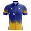 Racing Jackets Hirbgod 2023 Men's Cycling Jersey för Chile Pro Mtb Summer Sapphire Blue Quick-Torry Bike Clothes Top