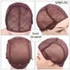 Wig Caps 5Pcs/Lot Weave Cap For Making A Wig Black Brown Wig Cap With Adjustable Strap Double Net On Front Hair Nets Plussign Lace Caps 230808