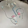 Choker Ins Mignon Fleur Cristal Et Collier De Perles Femmes Fille Romantique Vacances Bijoux Cadeau